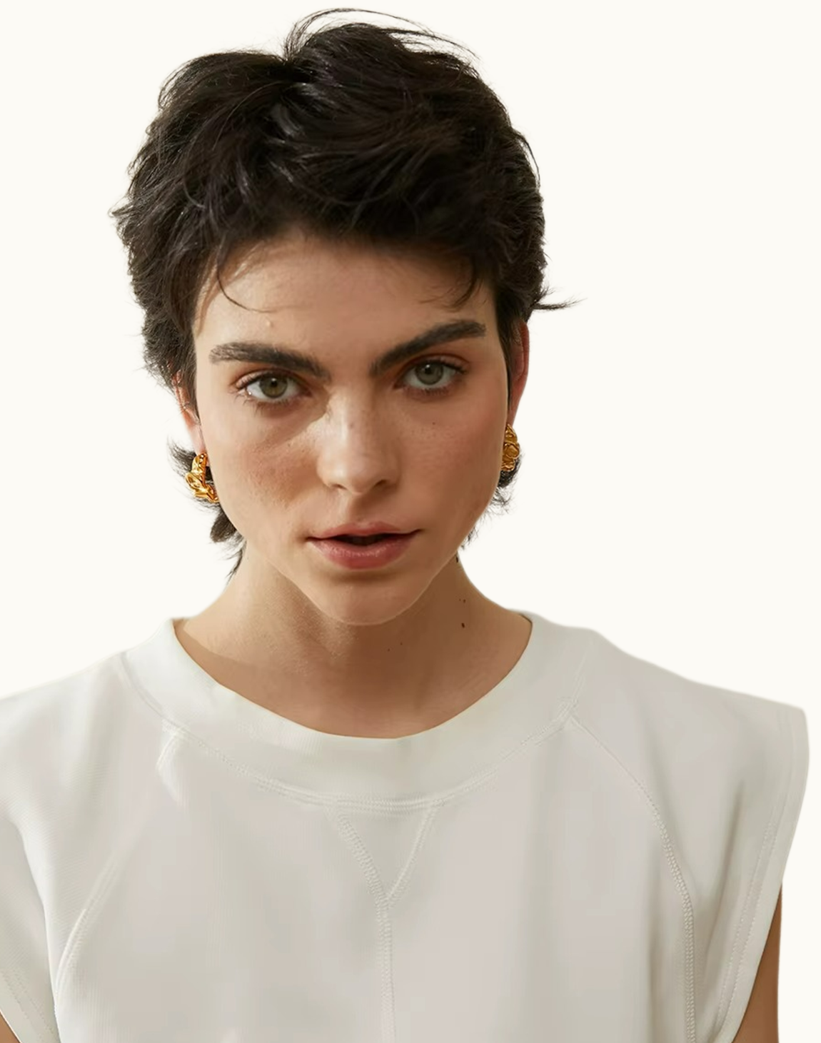 Aretes Alba Argolla Para Mujer Bañados en Oro de 18k