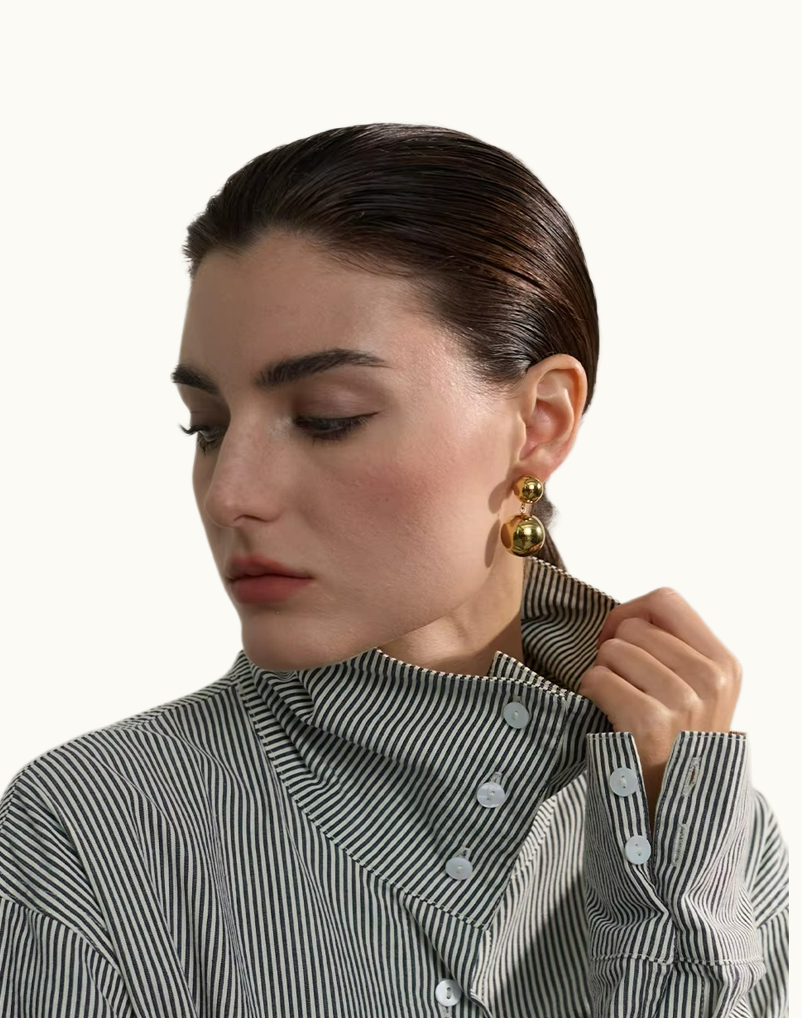 Aretes Cielo Esférico Para Mujer Bañados en Oro de 18k