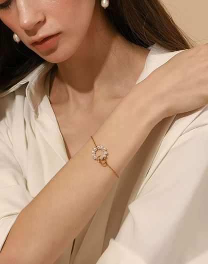 Pulsera Talía Con Circonias Para Mujer Bañada en Oro