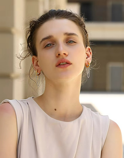 Arete Paloma Mixto Para Mujer Bañado en Oro