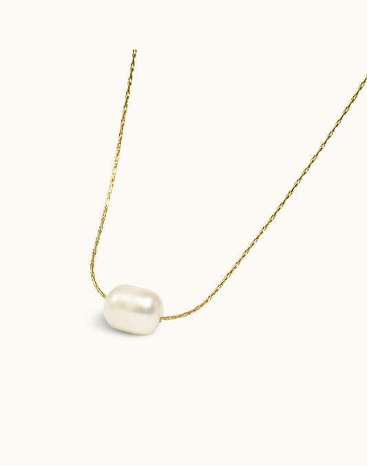 Collar Naomi Con Perla Para Mujer Bañado en Oro