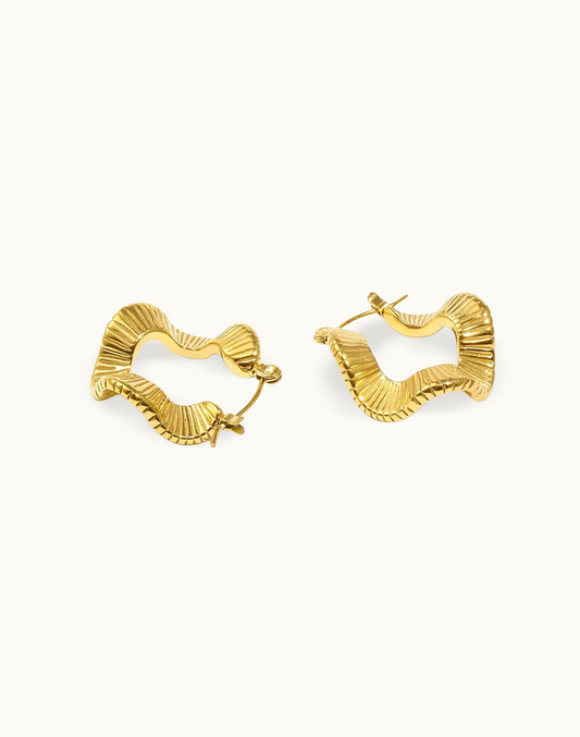 Arete Orla Para Mujer Bañado en Oro