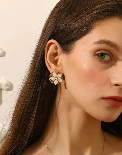 Arete Lumbre Para Mujer Bañado en Oro