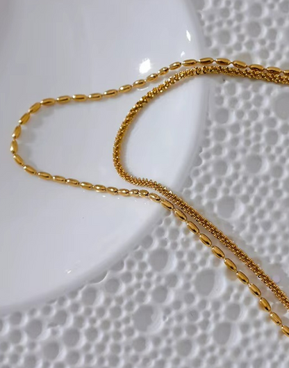 Collar Doble Nube Para Mujer Bañados en Oro de 18k