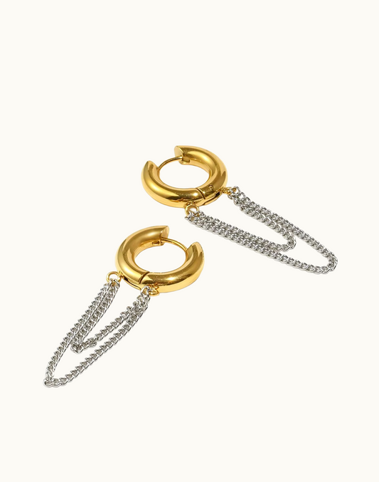 Arete Paloma Mixto Para Mujer Bañado en Oro