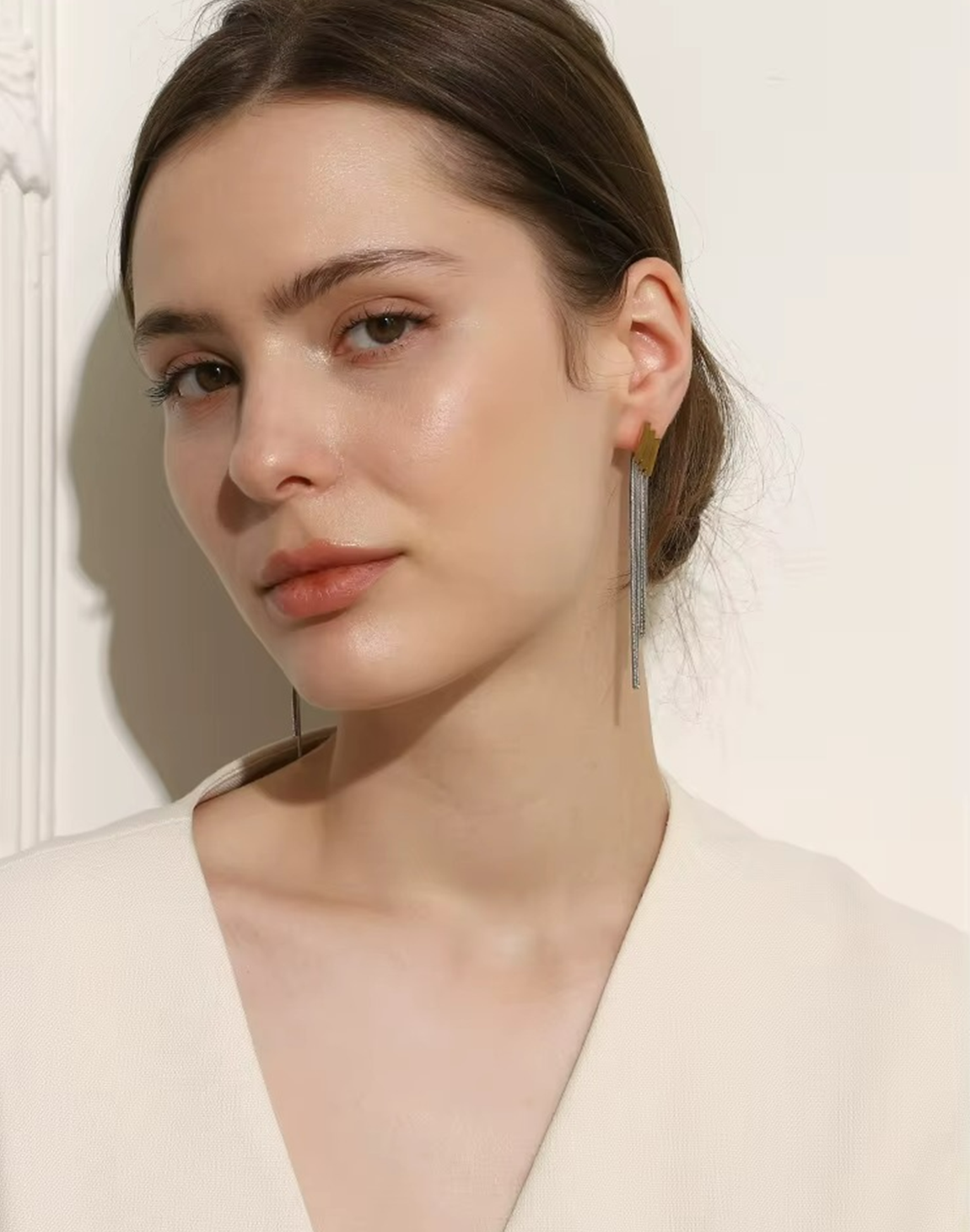 Arete Sirena Mixto Para Mujer Bañado en Oro