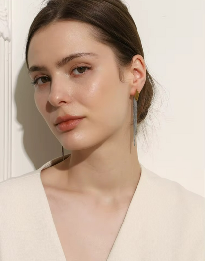 Arete Sirena Mixto Para Mujer Bañado en Oro