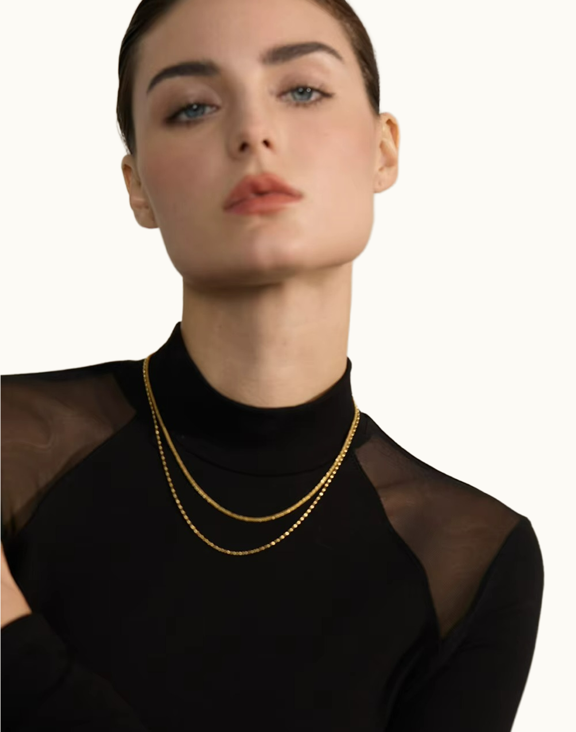 Collar Doble Nube Para Mujer Bañados en Oro de 18k