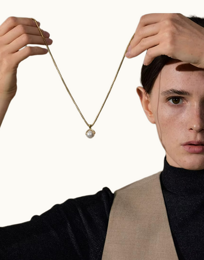 Collar Serena com Perla Para Mujer Bañados en Oro de 18k