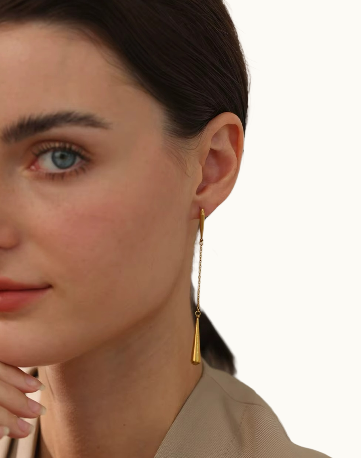 Aretes Citrina Colgante Para Mujer Bañados en Oro de 18k