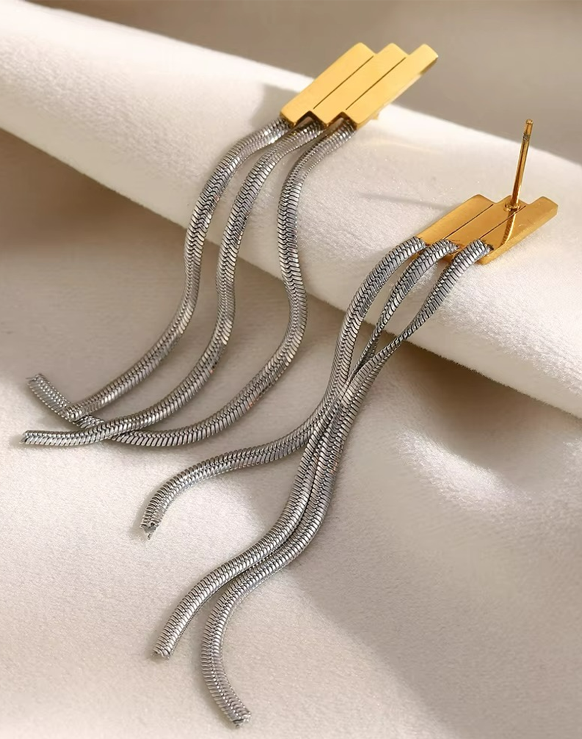 Arete Sirena Mixto Para Mujer Bañado en Oro