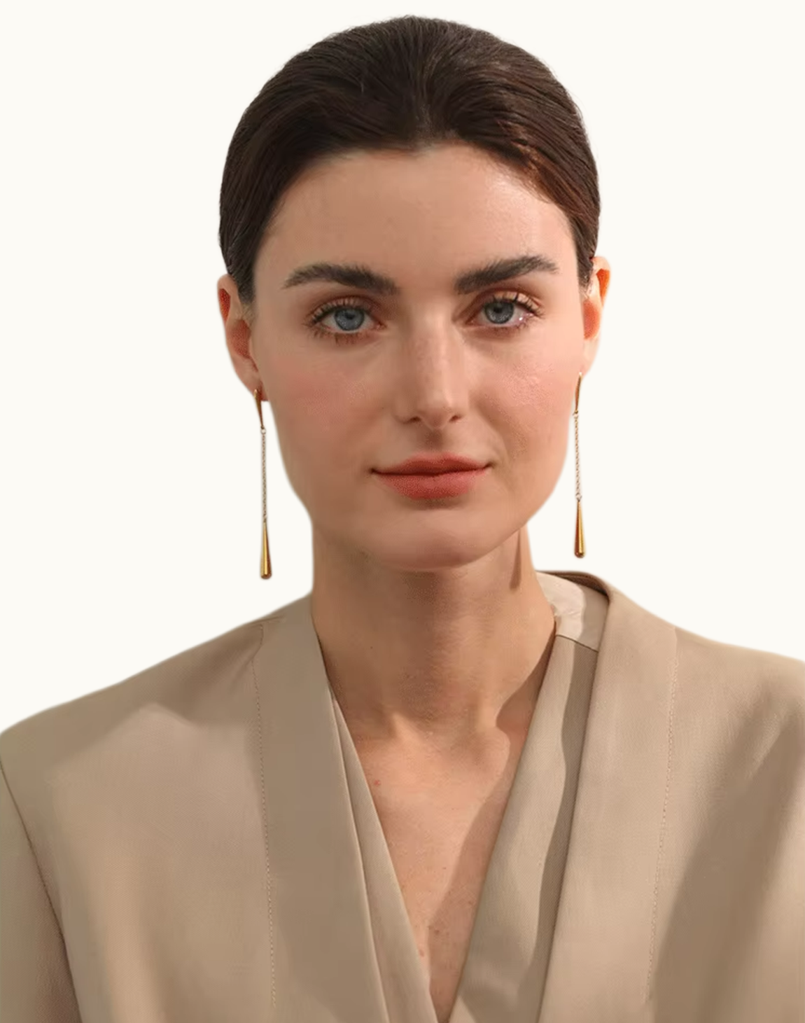 Aretes Citrina Colgante Para Mujer Bañados en Oro de 18k