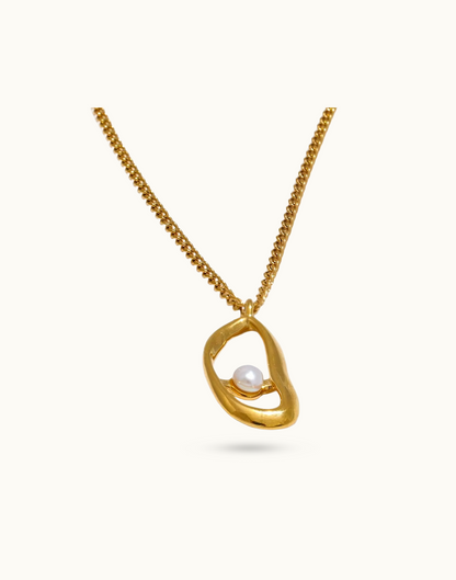 Collar Nara Con Perla Para Mujer Bañados en Oro de 18k