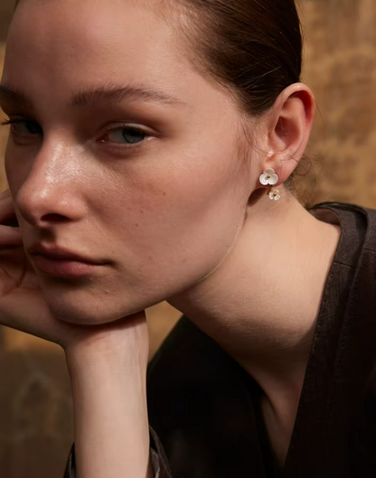 Aretes Marea Para Mujer Bañados en Oro de 18k