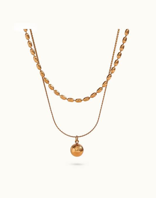 Collar Hanna Doble Para Mujer Bañado en Oro