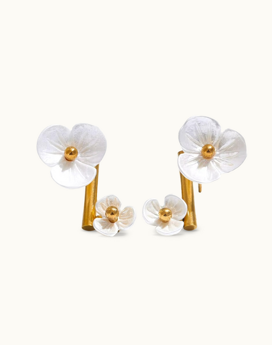 Aretes Marea Para Mujer Bañados en Oro de 18k
