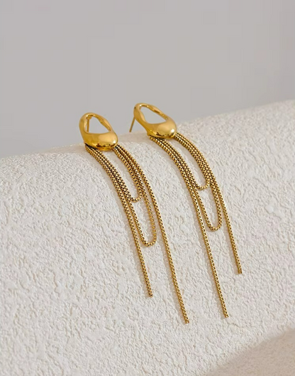Aretes Nácar Colgante Para Mujer Bañados en Oro de 18k