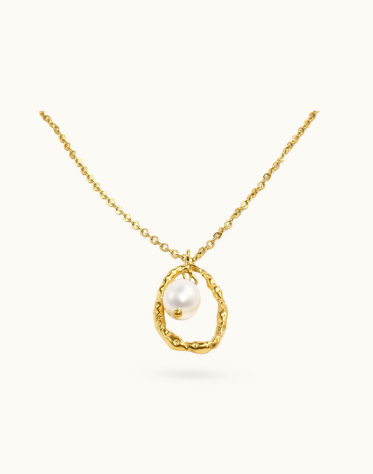 Collar Niza Con Perla Para Mujer Bañados en Oro