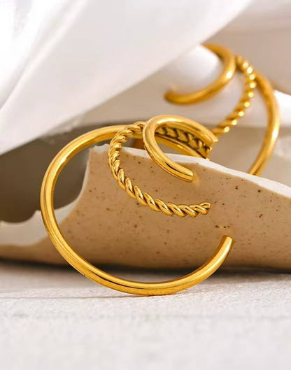 Aretes Aura de Argolla Para Mujer Bañados en Oro de 18k