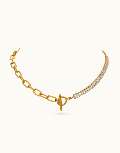 Collar Jade Con Circonias Para Mujer Bañados en Oro de 18k