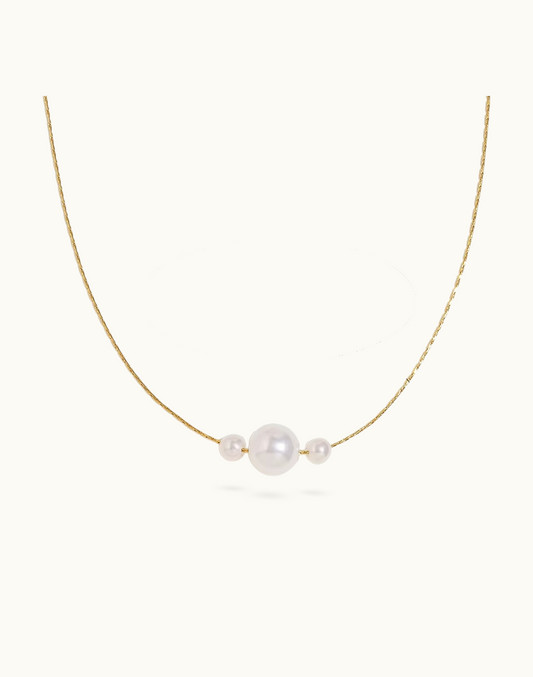 Collar Sabina Con Perlas Para Mujer Bañado en Oro