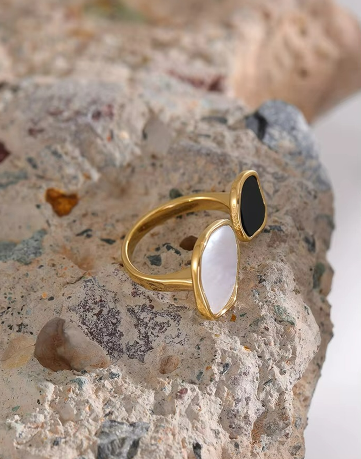 Anillo Celeste Abierto Para Mujer Bañado en Oro