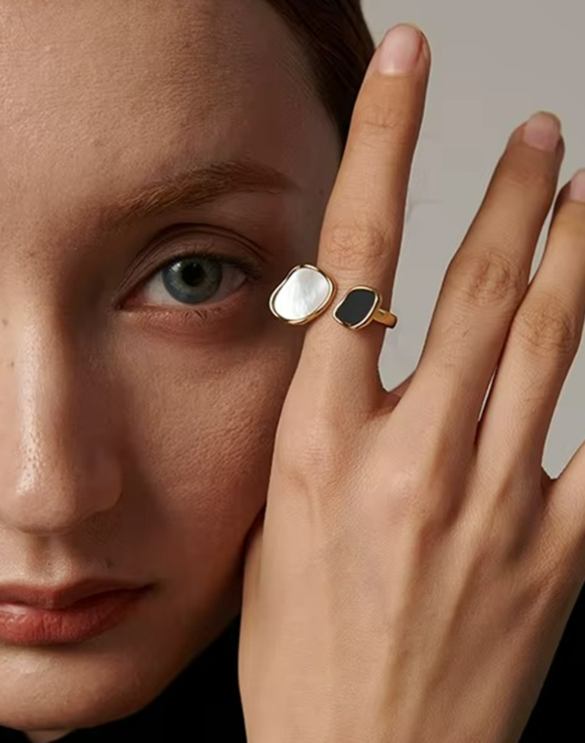Anillo Celeste Abierto Para Mujer Bañado en Oro