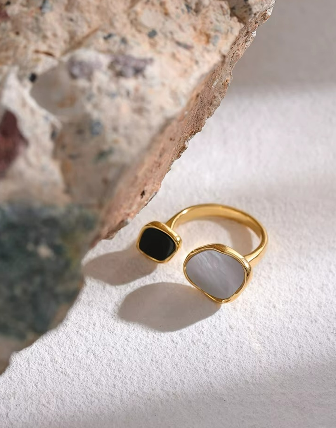 Anillo Celeste Abierto Para Mujer Bañado en Oro
